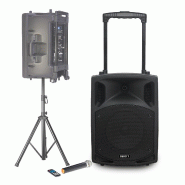 Enceinte active sono dj boost150vhf-bt portable autonome - 800w -1 5/38cm avec usb-mp3, rec, vox, bluetooth, 1 micro vhf, pied - 3666638042026