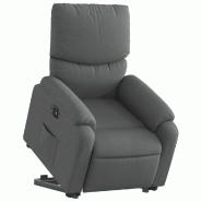 Fauteuil inclinable électrique gris foncé tissu Modèle Yervella - 8721012173378