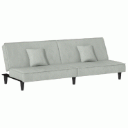 Helloshop26 - Canapé-lit 200 x 89 x 70 cm velours gris clair 02_0019834 - gris polyester 3001029588002