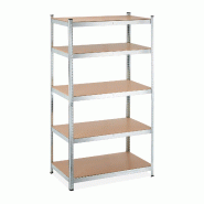 Helloshop26 - Étagère à charge lourde modulable garage 180 x 100 x 60 cm espace de rangement pratique en MDF gris 13_0012353 - gris Bois manufactur