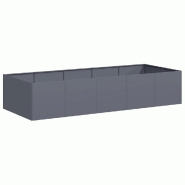 Helloshop26 - Jardinière moderne design extérieur 200 x 80 x 40 cm avec fond ouvert et support intérieur en acier anthracite 02_0051537 - vert acie