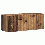 Helloshop26 - Lot de 2 meubles TV muraux modernes avec étagères cubiques 60 x 31 x 29.5 cm en bois d'ingénierie bois ancien 02_0054884 - Bois massi