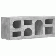 Helloshop26 - Meuble TV moderne rectangulaire 100 x 35 x 40 cm avec rangement spacieux ambiance épurée en bois d'ingénierie gris 02_0054758 - gris