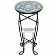 Helloshop26 - Table d'appoint ronde élégante usage extérieur 30 x 30 x 60 cm en céramique vert 02_0045847 - vert Bois massif 3000233921704