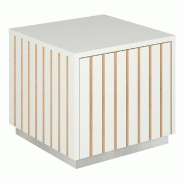 Podium 1 porte push-pull Vertigo T03 MDF naturel et blanc 45x45x40cm