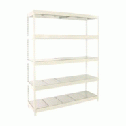 PROREGAL Étagère pour Charges Lourdes METAL BEAST FIVE | HxLxP 200x150x45cm | 600kg par Niveau | Blanc - blanc métal RS18-144 PROREGAL Étagère pour Charges Lourdes METAL BEAST FIVE | HxLxP 200x150x45cm | 600kg par Niveau | Blanc - blanc métal RS18-144