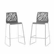 RATTATAN Lot de 2 tabourets de bar en polypropylène avec fibre de verre, pieds en métal, pour bar, restaurant ou cuisine, au design élégant – Da RATTATAN Lot de 2 tabourets de bar en polypropylène avec fibre de verre, pieds en métal, pour bar, restaurant ou cuisine, au design élégant – Da