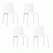 RATTATAN Set 4 Chaises Empilables en Polypropylène avec fibre de verre pour Jardin ou intérieur, hydrofuges et résistantes, design moderne - YARA - RATTATAN Set 4 Chaises Empilables en Polypropylène avec fibre de verre pour Jardin ou intérieur, hydrofuges et résistantes, design moderne - YARA -