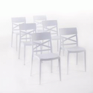 RATTATAN Set 6 Chaises en polypropylène avec fibre de verre empilables pour extérieur et jardin, bar et restaurant, cuisine design moderne - MARTINA RATTATAN Set 6 Chaises en polypropylène avec fibre de verre empilables pour extérieur et jardin, bar et restaurant, cuisine design moderne - MARTINA