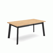 SKRAUT HOME Table à manger, 170, Pour 8 personnes, Pieds en bois, Chêne et noir - beige Bois manufacturé 394_19