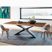 Table de réunion Nexus en bois massif - piètement design en Baydur® - 250x106 cm - fabriqué en Italie