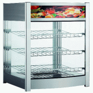 Vitrine contre-chauffée avec grilles. Double vitrage. Structure en acier inoxydable. Dimensions : 46x45x78,5(h) cm. FORCAR Modèle RTR97L - 3187