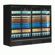 Vitrine réfrigérée combinable 4 portes - étagères profondes - 2190L - Noir | Tefcold - MDCB2500HB
