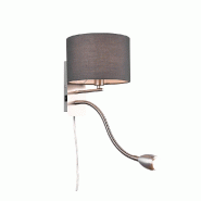 Applique LED SMD,  E14 , Abat-jour gris, Nickel mat - Trio - Hotel - gris 4017807508680