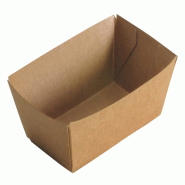 Barquette Carton NOVABOX Kraft 390ml - 168x127x45mm - 270g/m² - Conditionnement  Vente à Emporter (VAE) - Traitement Haute Étanchéité - beige en
