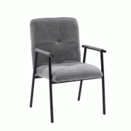 Chaise d'appoint / Chaise de salle à manger Lifea Flex, tissu, dossier rabattable, gris, hjh LIVING - gris polyester 729516