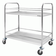 Chariot de service en inox 860x530 mm - 2 niveaux avec renfort PREMIUM - GOLDINOX - argenté Acier inoxydable 18/0 3701770838974