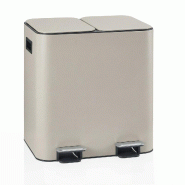 Collecteur de déchets / système de tri des déchets Clean 10 - 30L (2x15L) acier beige hjh OFFICE - beige métal 741122