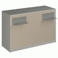 Comptoir Vertigo H T01 dble nat. L150cm - 3 tab.Coulis. 6tab.Amovib - blanc mat