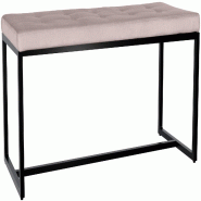 Décoshop26 - Banc rembourré 100 cm design avec assise matelassée en velours gris clair et structure métal noir 10_0008548 - métal 3000266715097