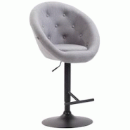 Décoshop26 - Tabouret de bar design moderne forme œuf capitonné avec repose-pieds en métal noir tissu gris TDB10326 - gris 3000508469603 Décoshop26 - Tabouret de bar design moderne forme œuf capitonné avec repose-pieds en métal noir tissu gris TDB10326 - gris 3000508469603