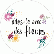 Etiquette adhésive Dites le avec des fleurs Ø 35mm - par 500
