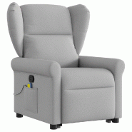 Fauteuil de massage inclinable gris nuage tissu Modèle Pervalia - 8721102963759