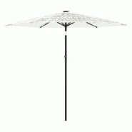 Helloshop26 - Parasol de jardin carré avec mât robuste 268 x 268 x 226 cm protection contre UV finition moderne en polyester blanc 02_0056399 - blan