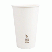 INNOVANT et ECOLOGIQUE : Gobelets compostables carton blanc 1 paroi pour boissons froides et chaudes - GBLCTBC-GP06/HC_0