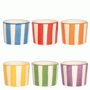 Lido Lot de 2 Verres Tumbler en Céramique Rayures Artisanales de Civita Castellana, Design Polyvalent pour Boissons, Couleurs Assorties Élégantes -