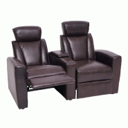 Mendler 2 fauteuils cinéma HWC-H30, Fauteuil de relaxation Fauteuil TV Canapé deux places, compartiment de rangement Soft Touch similicuir MVG ~ mar
