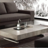 TABLE BASSE RELEVABLE EXTENSIBLE BLOCK DESIGN CIMENT ASPECT VIEILLI