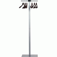 Unilux Spirit Portemanteau sur pied Portant vêtements avec Socle en acier - inclus 6 Cintres en Bois Massif Acajou 175 x 50 cm Gris métal - 100340626_0