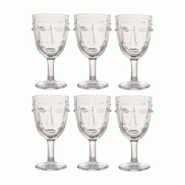 Verre à pied Visage transparent 8 x 16.5 cm Lot de 6 Opjet - 3700866355159 Verre à pied Visage transparent 8 x 16.5 cm Lot de 6 Opjet - 3700866355159