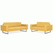 VidaXL Ensemble de canapé 2 pcs tissu jaune Modèle Urbania - 8719883667102