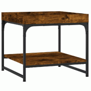 VidaXL Table basse chêne fumé 49,5x49,5x45 cm bois d'ingénierie Modèle Atlas Flex Pro - 832810