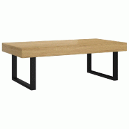 VidaXL Table basse Marron clair et noir 120x60x40 cm MDF et fer Modèle Atlas Infinite Modern - 286102