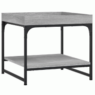 VidaXL Table basse sonoma gris 49,5x49,5x45 cm bois d'ingénierie Modèle Atlas Flex Élite - 832811
