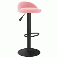 VidaXL Tabouret de bar Rose Velours Modèle Lofty - 333595