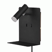 Applique Murale LED  3000K, USB, étagère, Noir Mat - Trio - Element - noir 4017807399882
