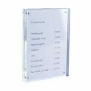 Cadre transparent magnétique en PMMA - L13xP2xH18cm - Porte-affiche aimanté
