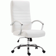 CLP Fauteuil de bureau XL Valais similicuir Blanc - blanc polyester 192393202 CLP Fauteuil de bureau XL Valais similicuir Blanc - blanc polyester 192393202