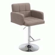 CLP Tabouret de bar Los Angeles tissu avec pied en métal Taupe/Chrome - gris textile 1018055124 CLP Tabouret de bar Los Angeles tissu avec pied en métal Taupe/Chrome - gris textile 1018055124