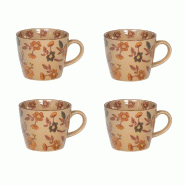Coffret de 4 tasses Aveline 8 cm -  Multicolore Rond Grès Table Passion 12.00x8.00 cm - multicolore Grès 3106232387692