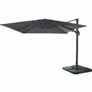 Décoshop26 - Parasol professionnel restaurant pour jardin terrasse, 3x3m (Ø4,24m) pivotant, polyester aluminium/acier 23kg 04_0003294 - aluminium 30