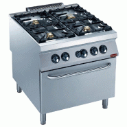 Diamond - Fourneau gaz 4 feux vifs, four gaz GN 2/1 - réf. G22/4BF8-N - gris AKS-G22/4BF8-N