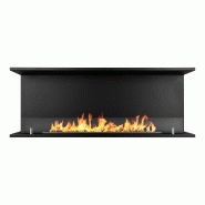 Divina Fire Cheminée au bioéthanol encastrable Trifaciale bioclean à 3 côtés ouverts 120x50 TREVI 120 - noir 8056157809197