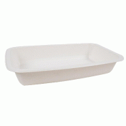 ECOLOMIQUE - 100 Pcs - Barquette scellable PLA "Gastronorme" - 1/4, 265x160 mm, Hauteur: 45 mm - ECO210GNP1445 - blanc Bagasse NVS210GNP1445
