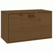 Helloshop26 - Armoire murale en bois de pin massif style rustique rangement mural 60 x 30 x 35 cm en bois marron miel 02_0048359 - marron Bois massif