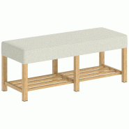Helloshop26 - Banc à chaussures d'entrée 120 x 44 x 48 cm rangement organisé assise rembourrée scandinave minimaliste en bois 21_0002798 - Bois ma